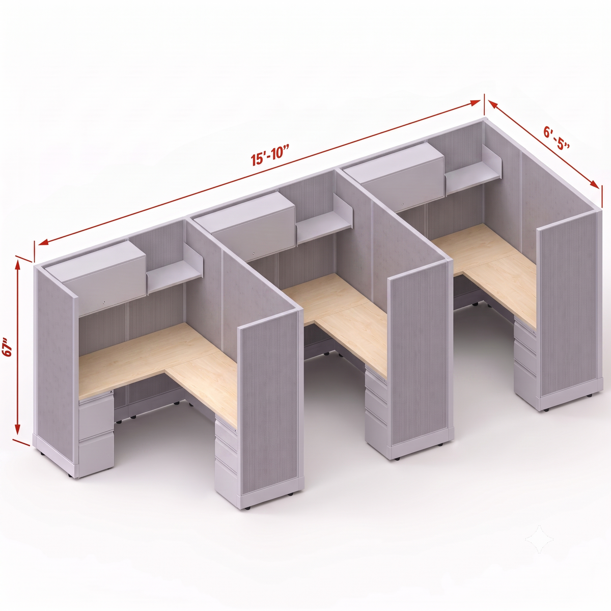 Workstation Desk 67H 3pack inline