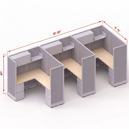 Workstation Desk 67H 3pack inline