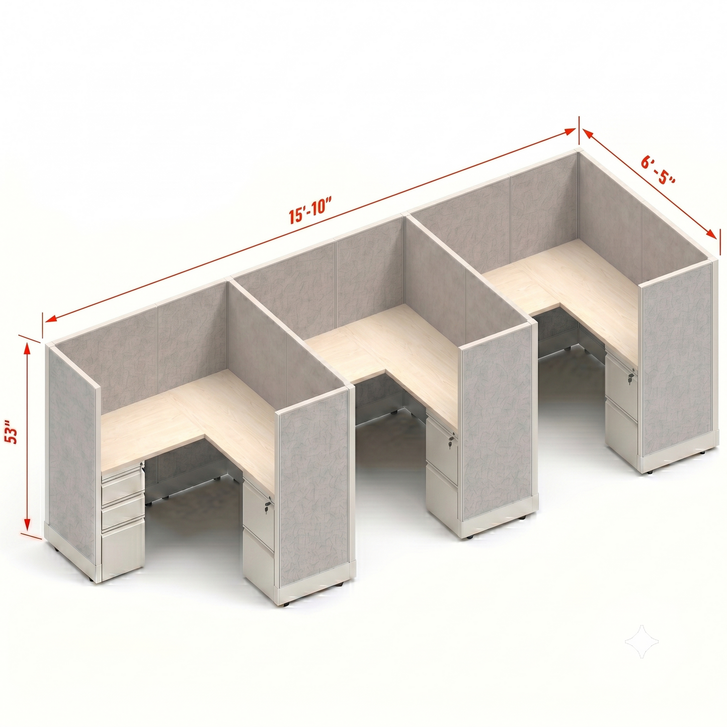 Workstation Desk 53H 3pack inline
