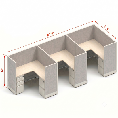 Workstation Desk 53H 3pack inline