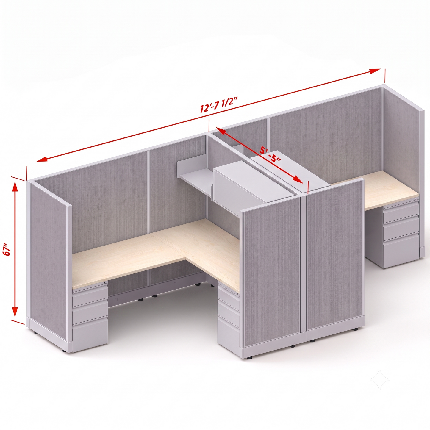 Workstation Desk 67H 2pack cluster