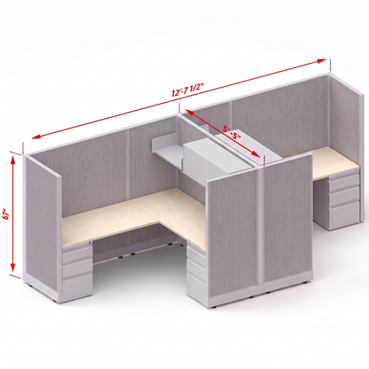 Workstation Desk 67H 2pack cluster