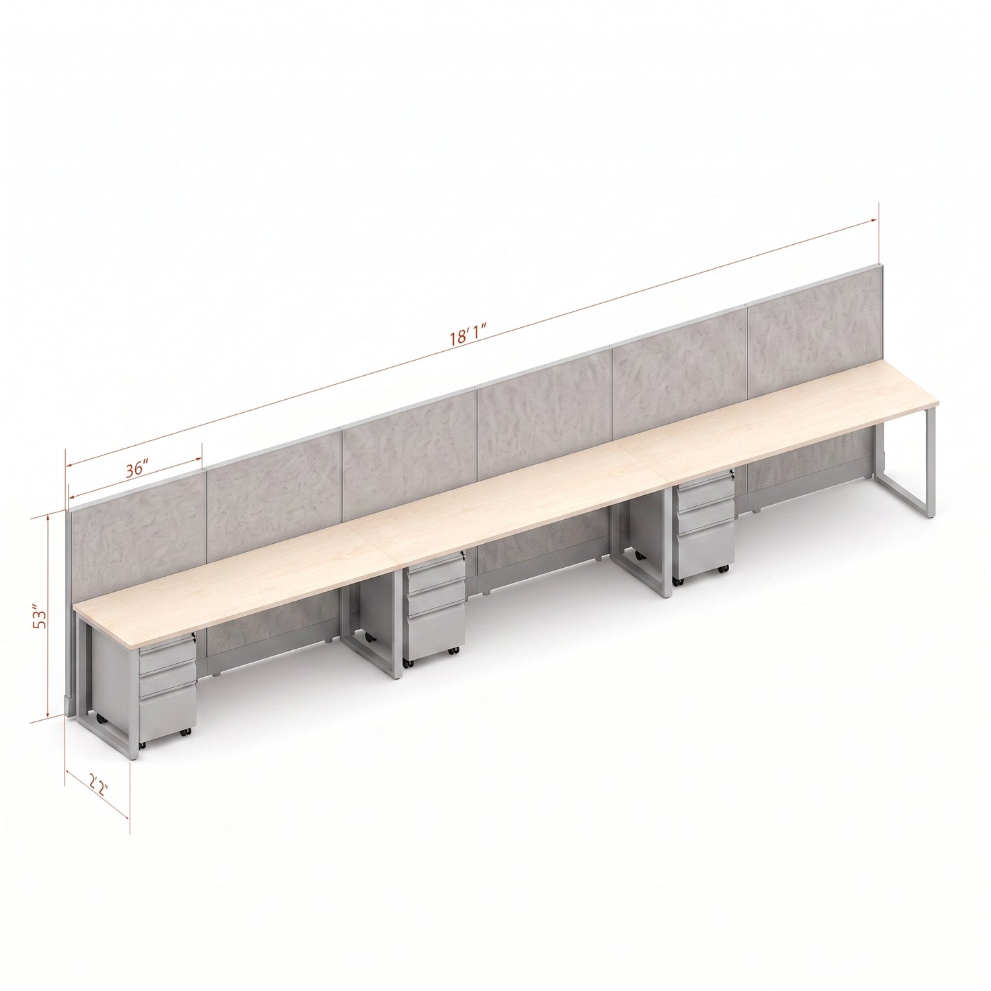 Open Workstation 53H 3pack Inline