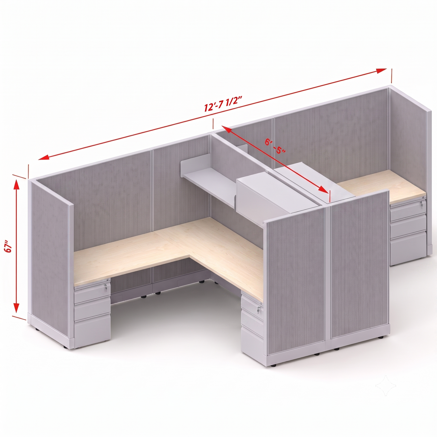 Workstation Desk 67H 2pack cluster