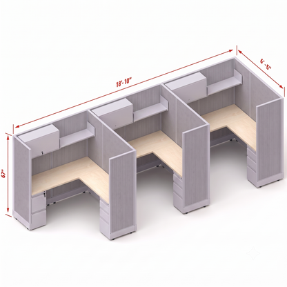 Workstation Desk 67H 3pack inline