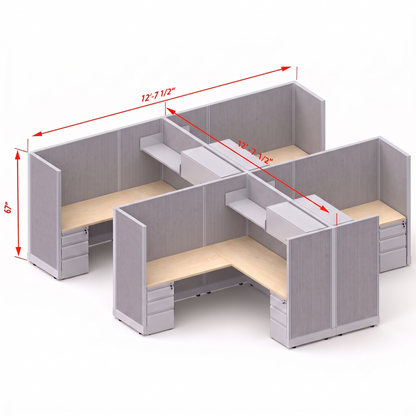Workstation Desk 67H 4pack cluster