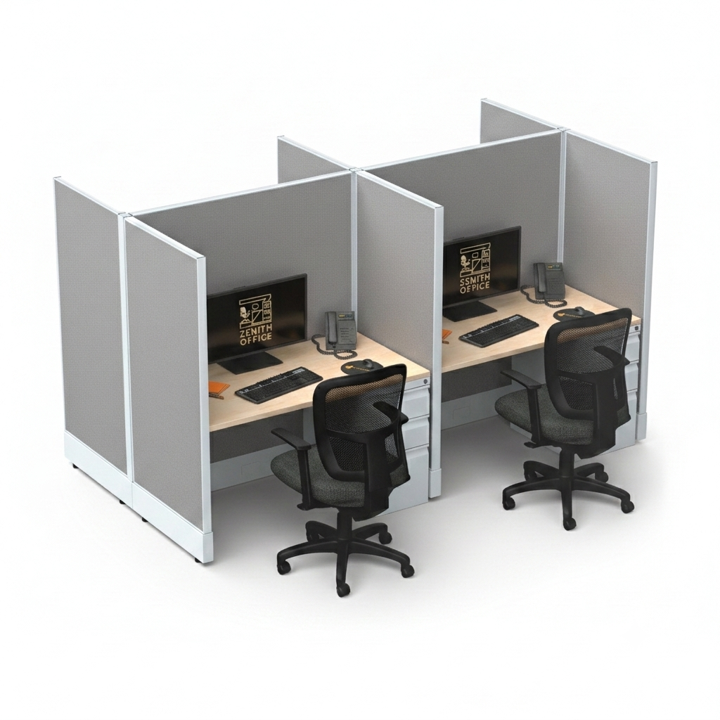 Office Cubicle Desk 53H 4pack Cluster