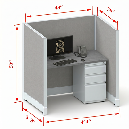 Office Cubicle Desk 53H Single