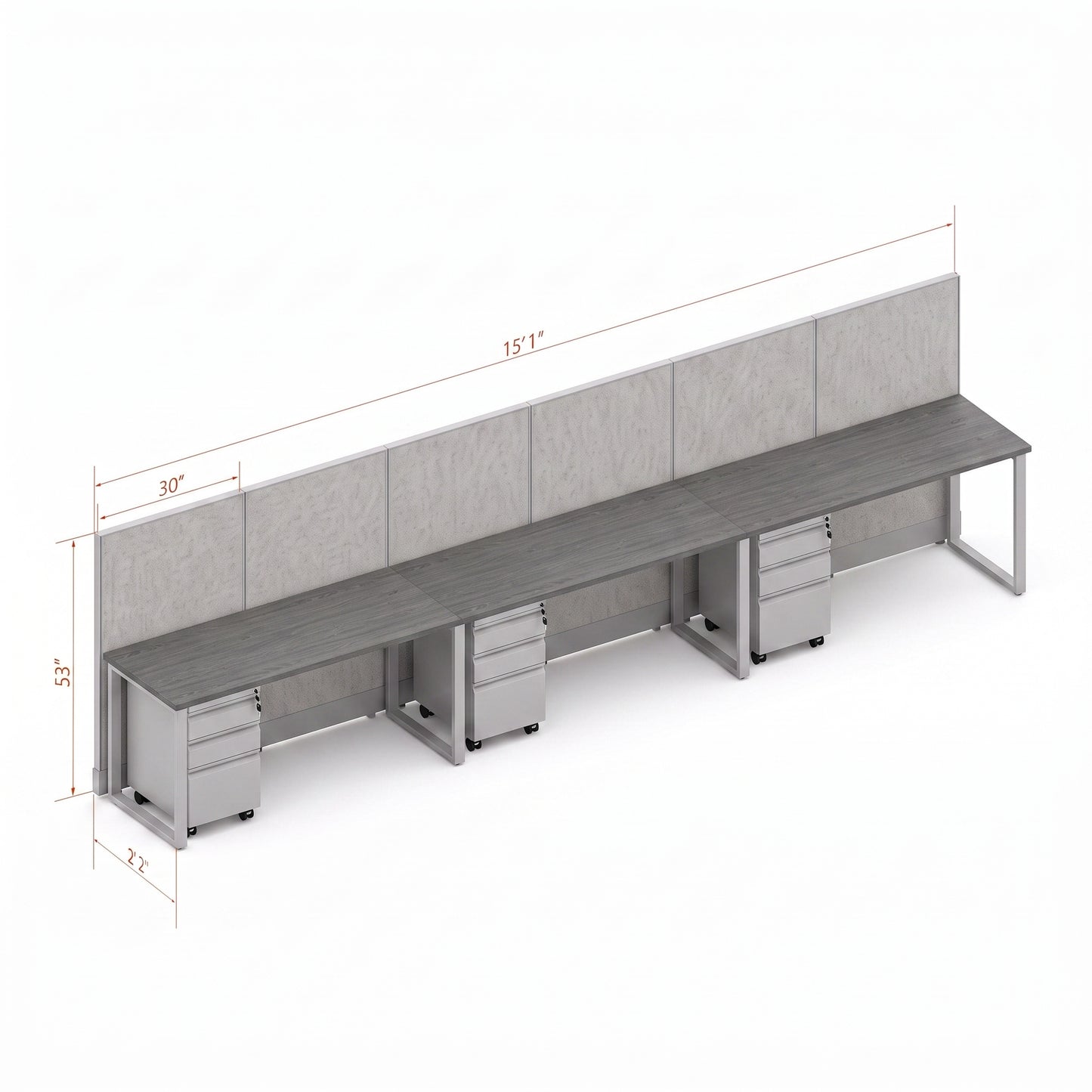 Open Workstation 53H 3pack Inline