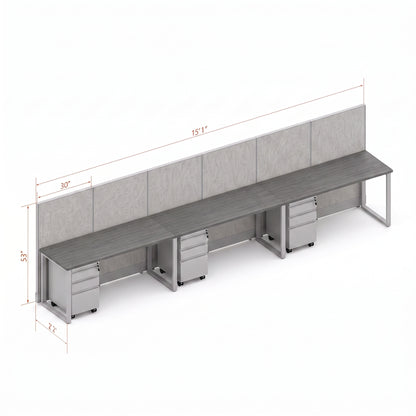 Open Workstation 53H 3pack Inline