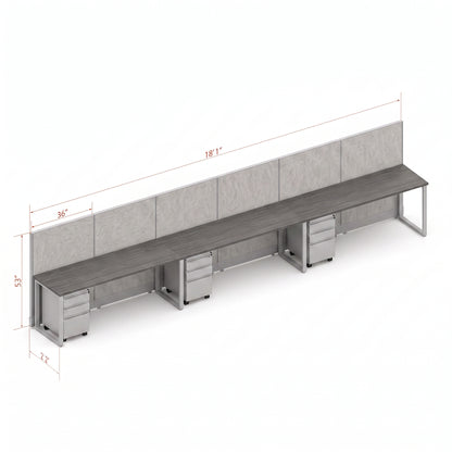 Open Workstation 53H 3pack Inline