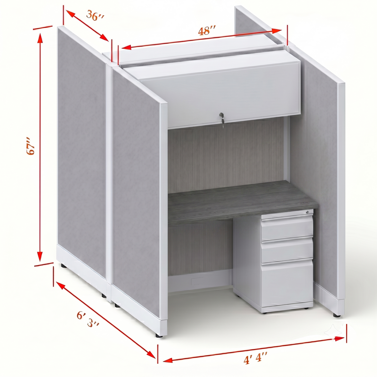 Cubicle Stations 67H 2pack Cluster