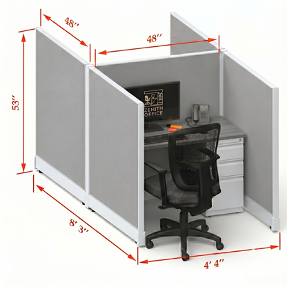 Office Cubicle Desk 53H 2pack Cluster