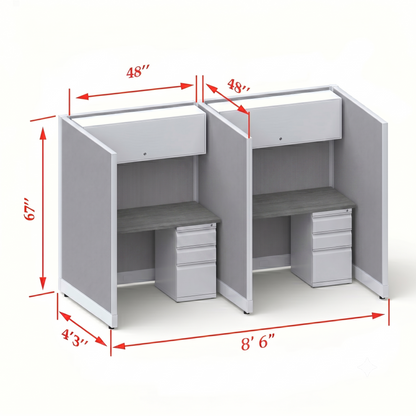 Cubicle Stations 67H 2pack Inline