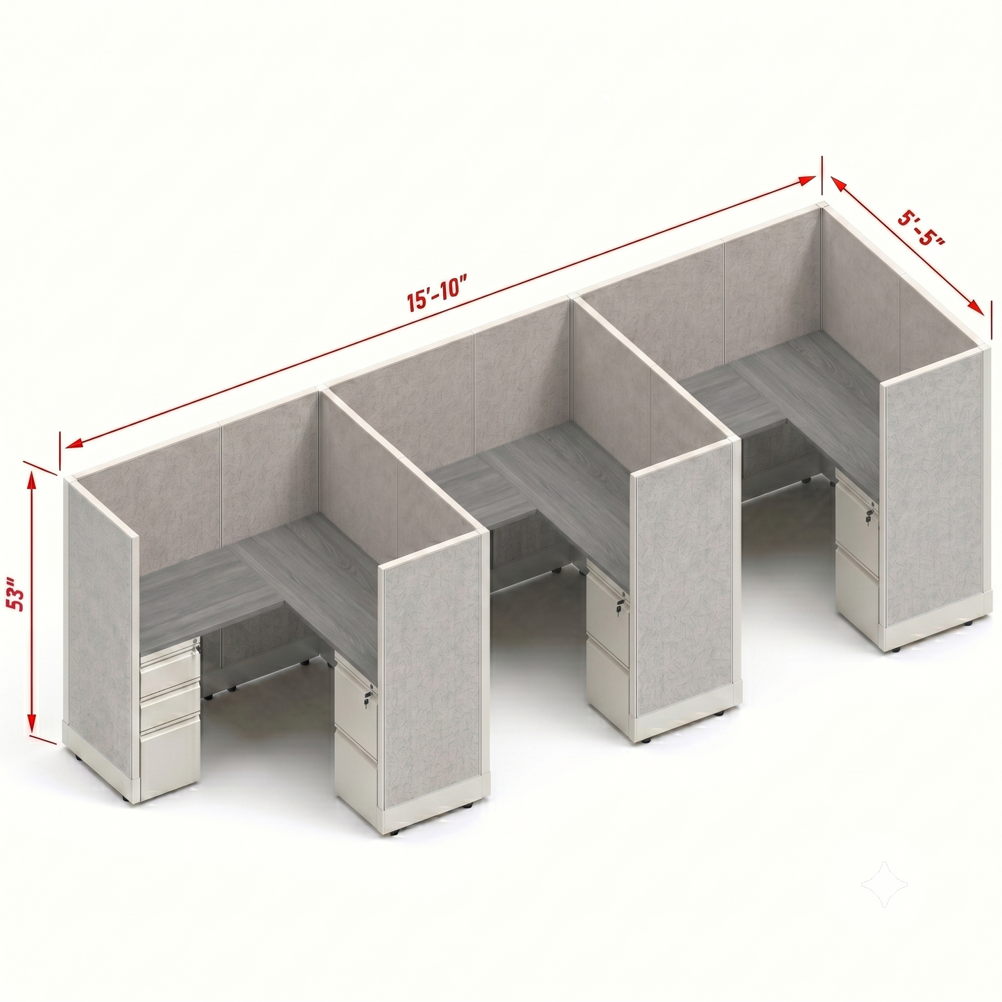 Workstation Desk 53H 3pack inline