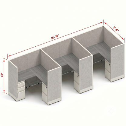 Workstation Desk 53H 3pack inline