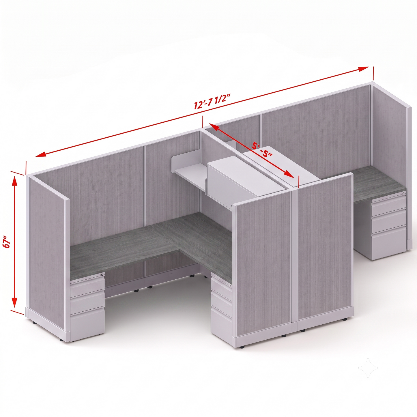 Workstation Desk 67H 2pack cluster