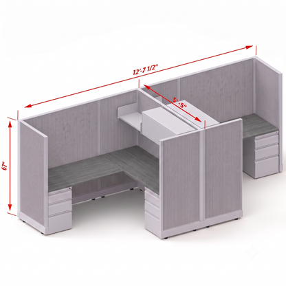 Workstation Desk 67H 2pack cluster