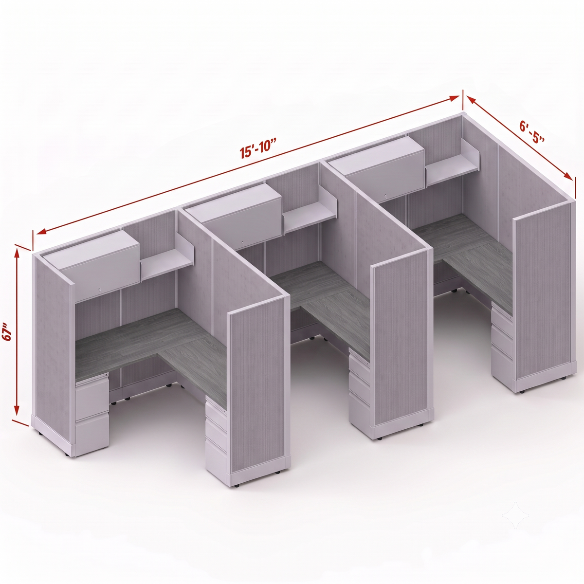 Workstation Desk 67H 3pack inline