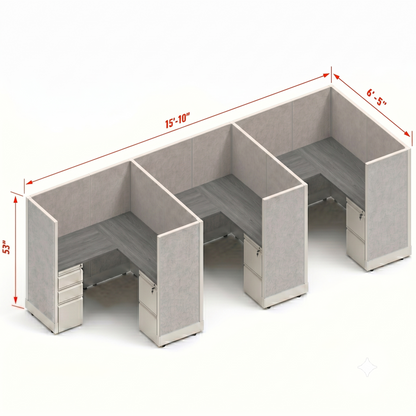 Workstation Desk 53H 3pack inline