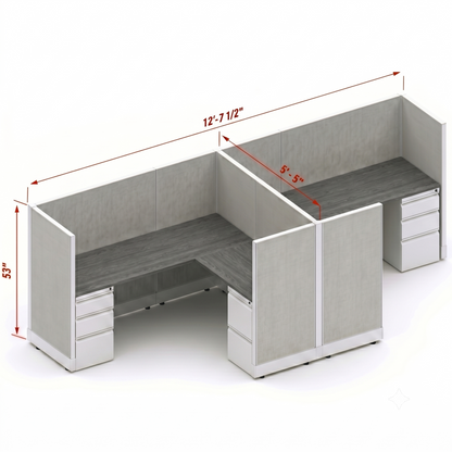 Workstation Desk 53H 2pack cluster