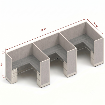 Workstation Desk 53H 3pack inline