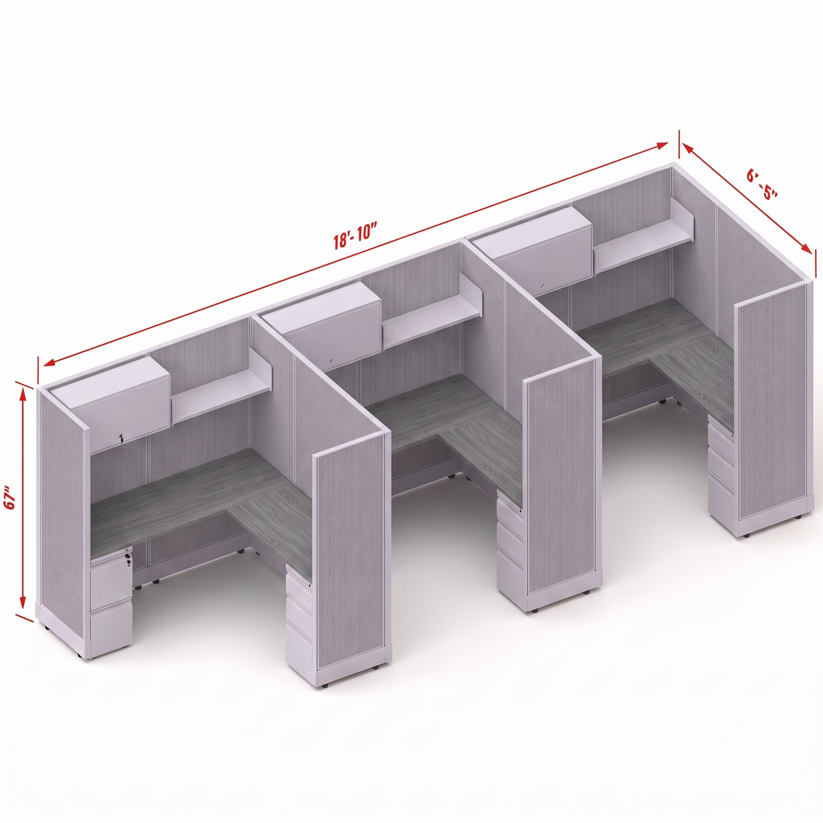 Workstation Desk 67H 3pack inline