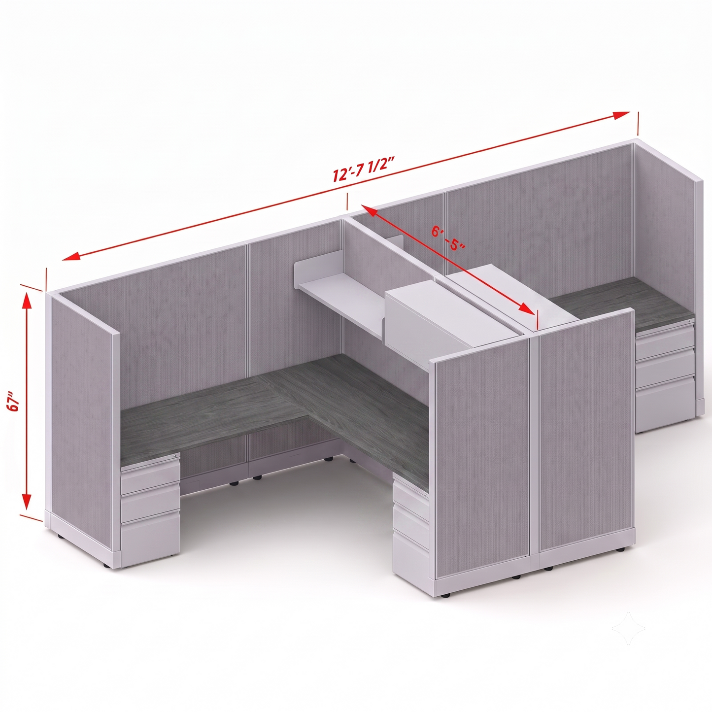 Workstation Desk 67H 2pack cluster