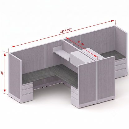 Workstation Desk 67H 2pack cluster