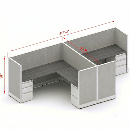 Workstation Desk 53H 2pack cluster
