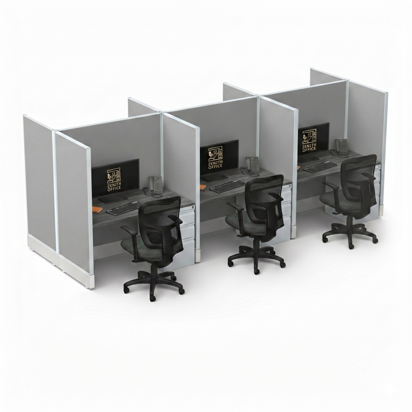 Office Cubicle Desk 53H 6pack Cluster