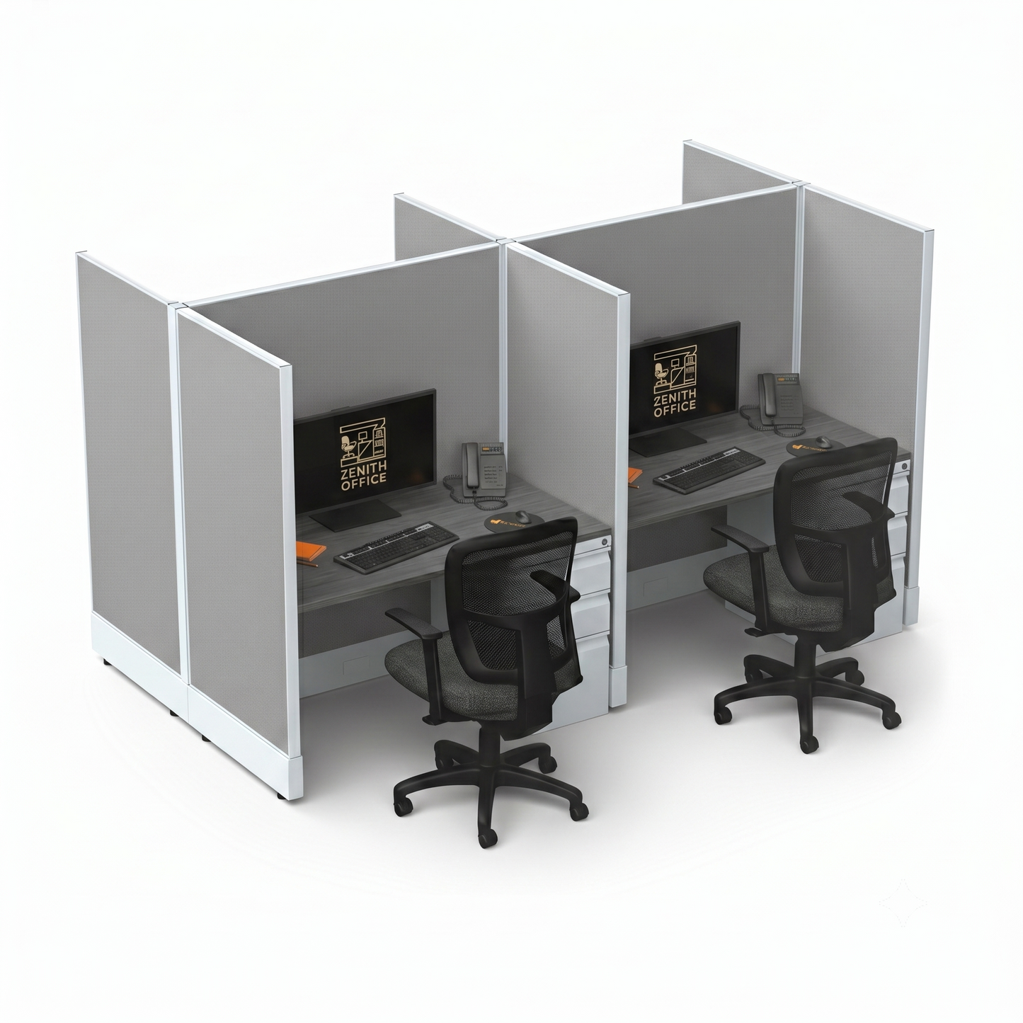 Office Cubicle Desk 53H 4pack Cluster