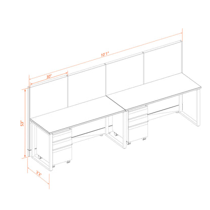 Open Workstation 53H 2pack Inline