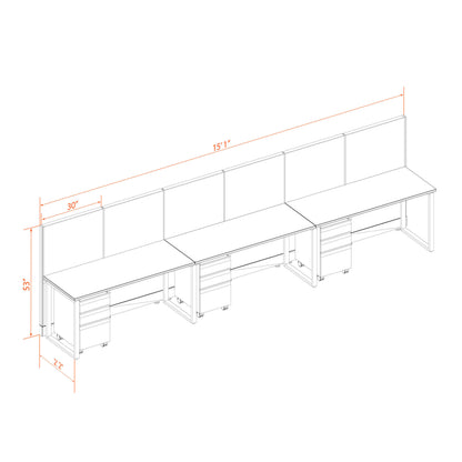 Open Workstation 53H 3pack Inline