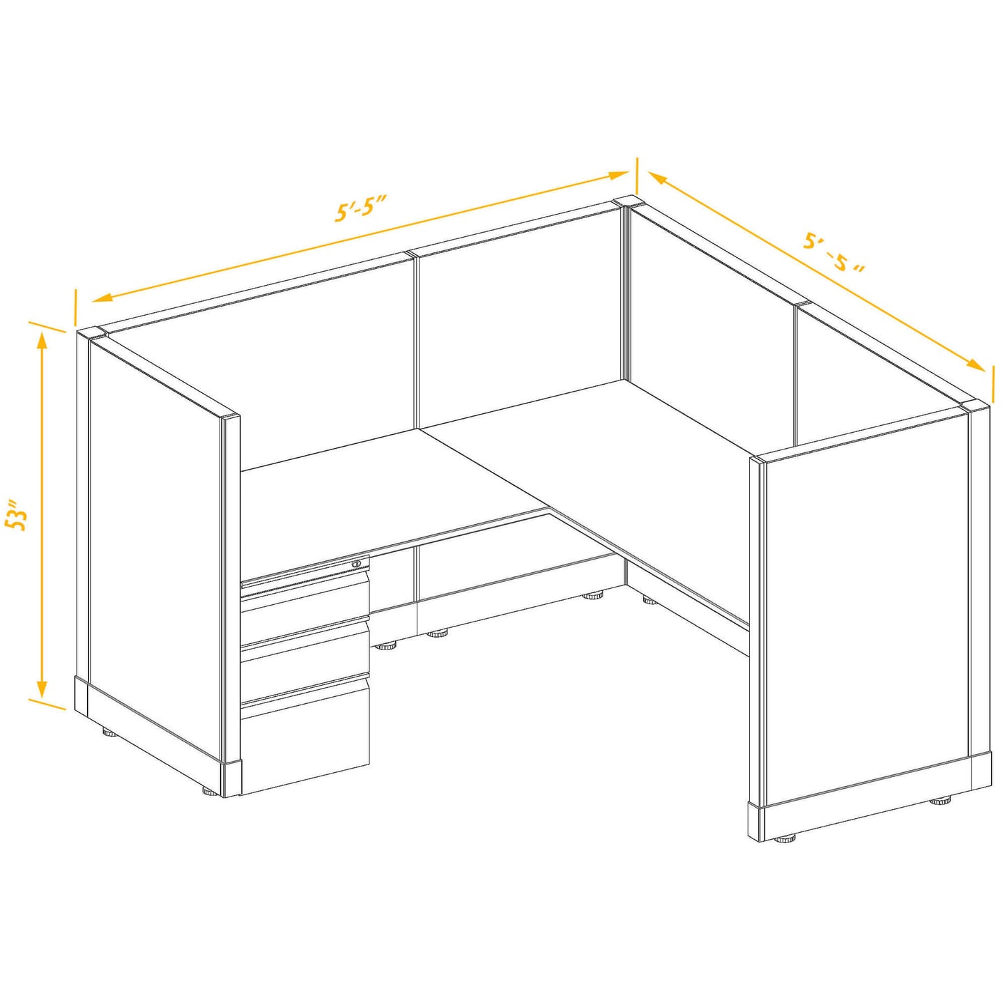 Workstation Desk 53H Single