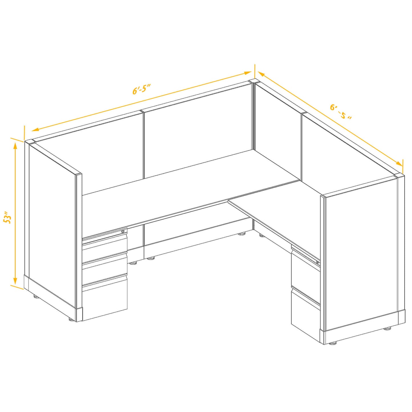 Workstation Desk 53H Single