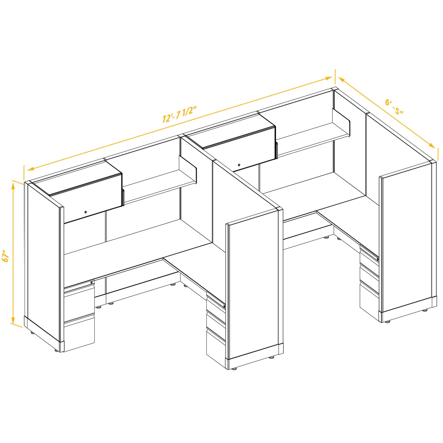 Workstation Desk 67H 2pack inline