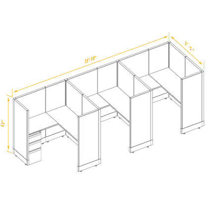 Workstation Desk 53H 3pack inline