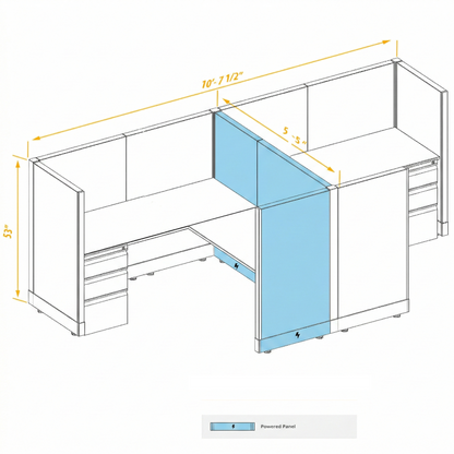 Workstation Desk 53H 2pack cluster