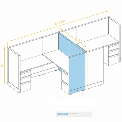 Workstation Desk 53H 2pack cluster