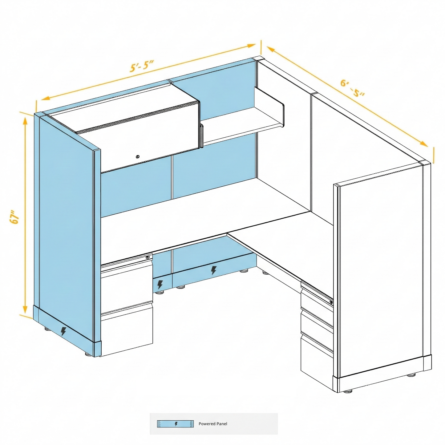Workstation Desk 67H Single