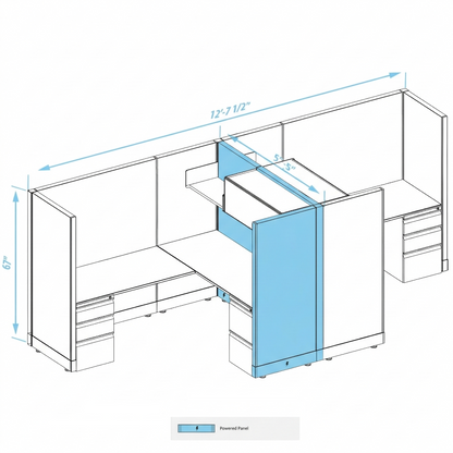 Workstation Desk 67H 2pack cluster