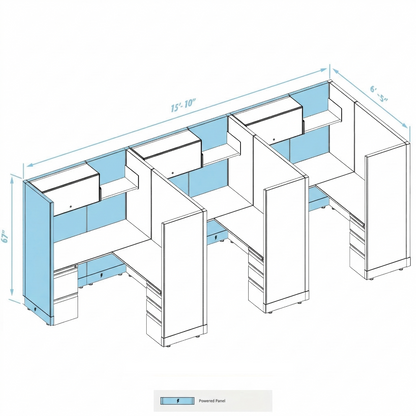 Workstation Desk 67H 3pack inline