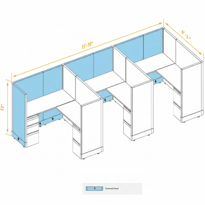 Workstation Desk 53H 3pack inline