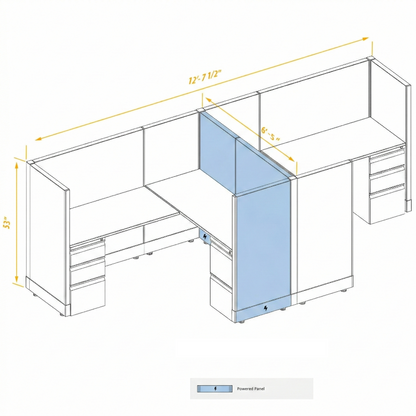 Workstation Desk 53H 2pack cluster