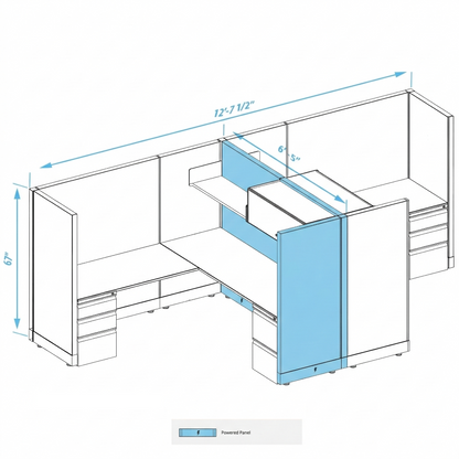Workstation Desk 67H 2pack cluster