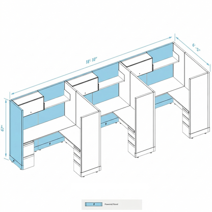 Workstation Desk 67H 3pack inline