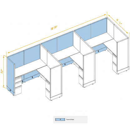 Workstation Desk 53H 3pack inline