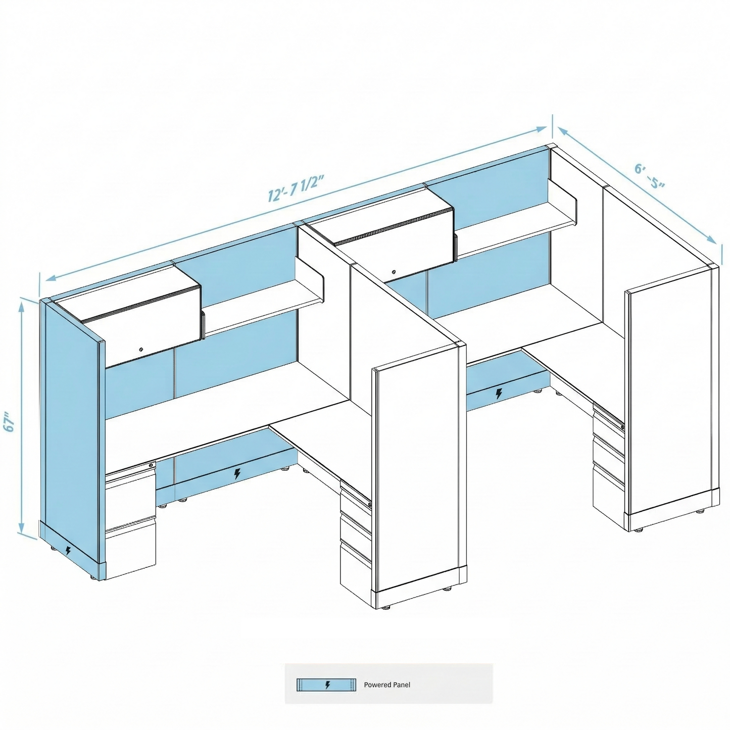 Workstation Desk 67H 2pack inline