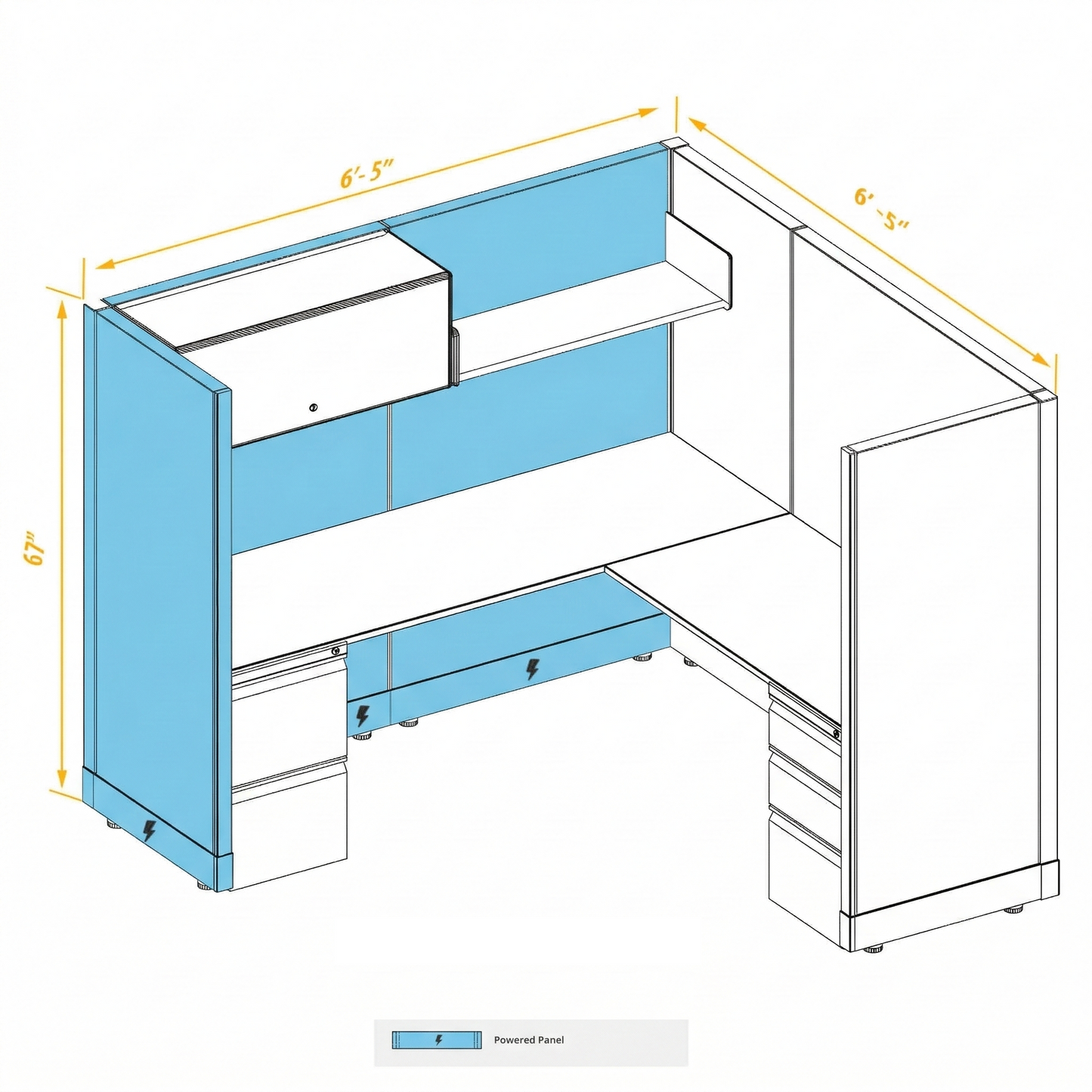 Workstation Desk 67H Single